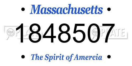 1848507 Massachusetts License Plate