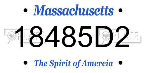 18485D2 Massachusetts License Plate