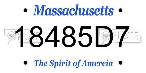 18485D7 Massachusetts License Plate