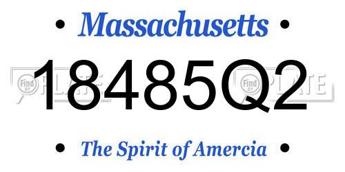 18485Q2 Massachusetts License Plate