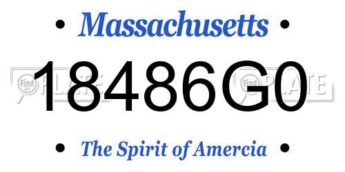 18486G0 Massachusetts License Plate