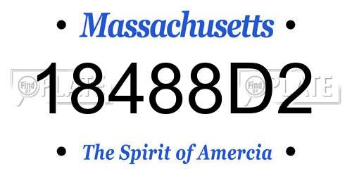 18488D2 Massachusetts License Plate