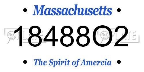 18488O2 Massachusetts License Plate