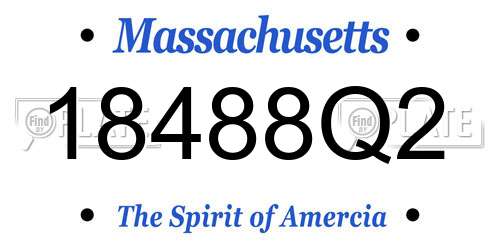18488Q2 Massachusetts License Plate