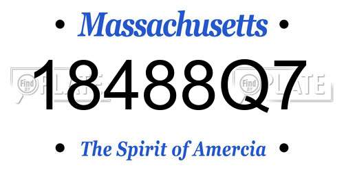 18488Q7 Massachusetts License Plate