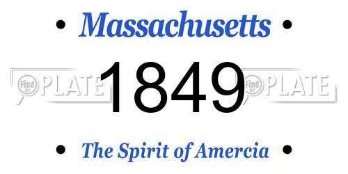 1849 Massachusetts License Plate