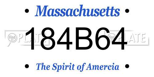 184B64 Massachusetts License Plate