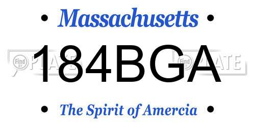 184BGA Massachusetts License Plate