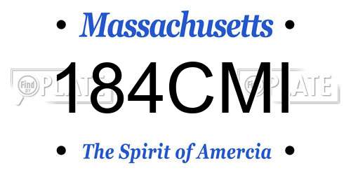 184CMI Massachusetts License Plate