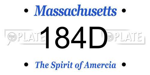 184D Massachusetts License Plate