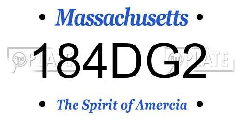 184DG2 Massachusetts License Plate