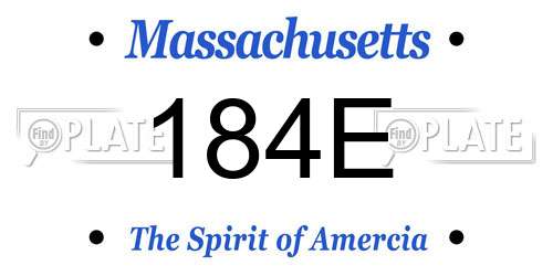 184E Massachusetts License Plate