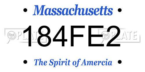 184FE2 Massachusetts License Plate