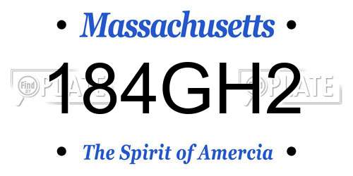 184GH2 Massachusetts License Plate