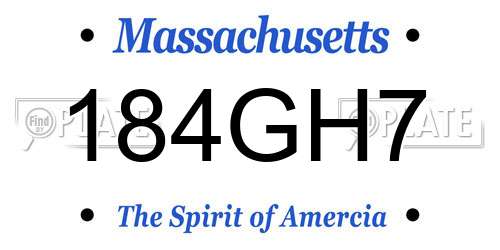 184GH7 Massachusetts License Plate