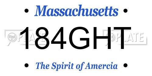 184GHT Massachusetts License Plate