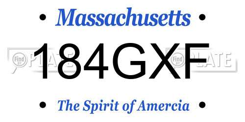 184GXF Massachusetts License Plate