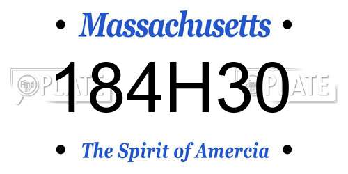 184H30 Massachusetts License Plate