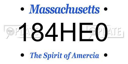 184HE0 Massachusetts License Plate