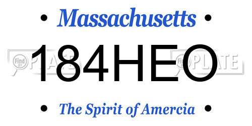 184HEO Massachusetts License Plate