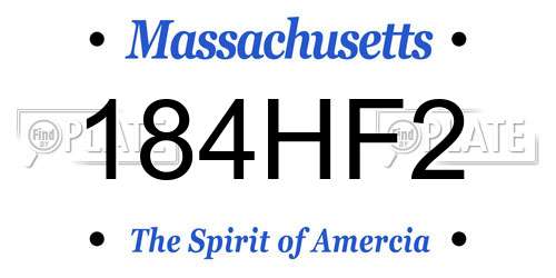 184HF2 Massachusetts License Plate