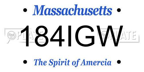 184IGW Massachusetts License Plate