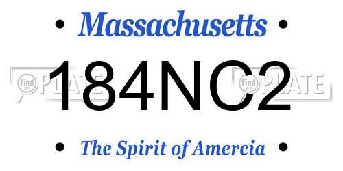 184NC2 Massachusetts License Plate