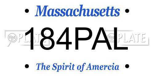 184PAL Massachusetts License Plate