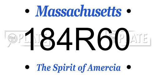 184R60 Massachusetts License Plate