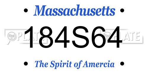 184S64 Massachusetts License Plate