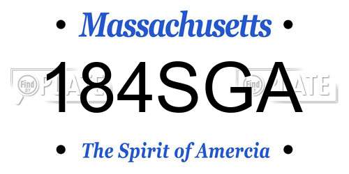 184SGA Massachusetts License Plate