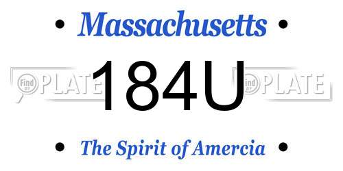 184U Massachusetts License Plate