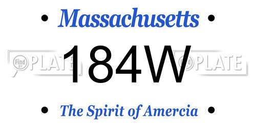 184W Massachusetts License Plate