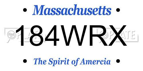 184WRX Massachusetts License Plate