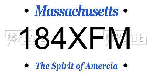184XFM Massachusetts License Plate