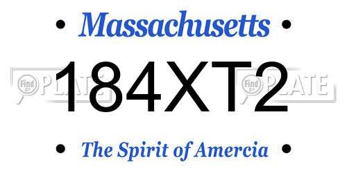 184XT2 Massachusetts License Plate
