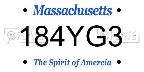 184YG3 Massachusetts License Plate