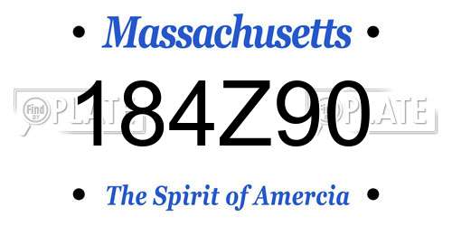 184Z90 Massachusetts License Plate