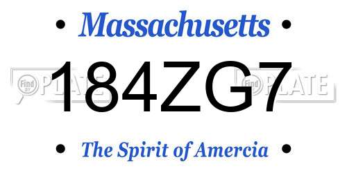 184ZG7 Massachusetts License Plate