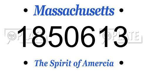 1850613 Massachusetts License Plate