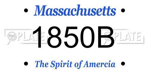 1850B Massachusetts License Plate