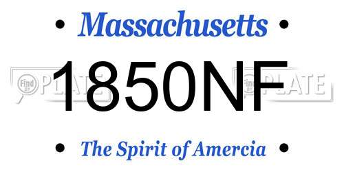 1850NF Massachusetts License Plate