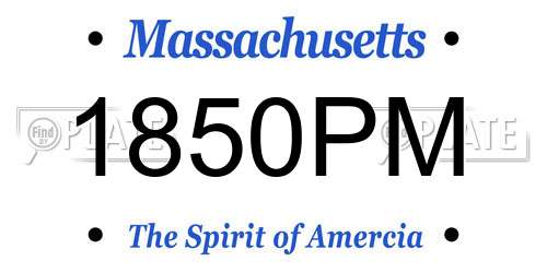 1850PM Massachusetts License Plate
