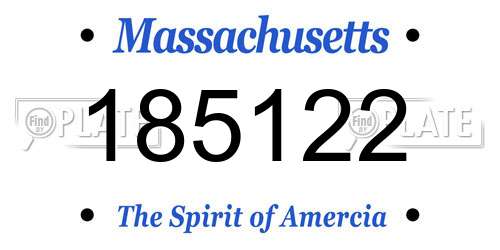 185122 Massachusetts License Plate