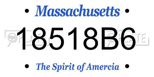 18518B6 Massachusetts License Plate