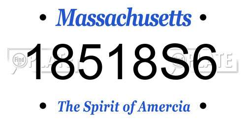 18518S6 Massachusetts License Plate