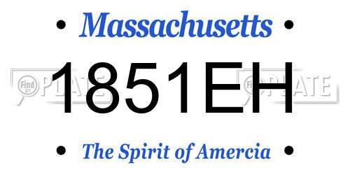 1851EH Massachusetts License Plate