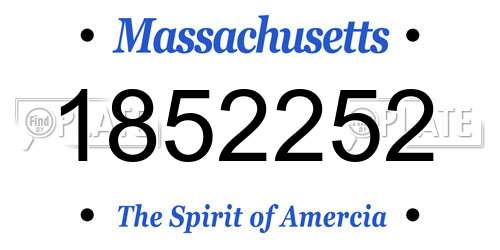 1852252 Massachusetts License Plate