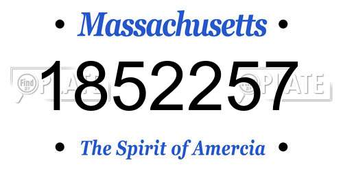 1852257 Massachusetts License Plate