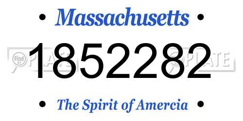 1852282 Massachusetts License Plate